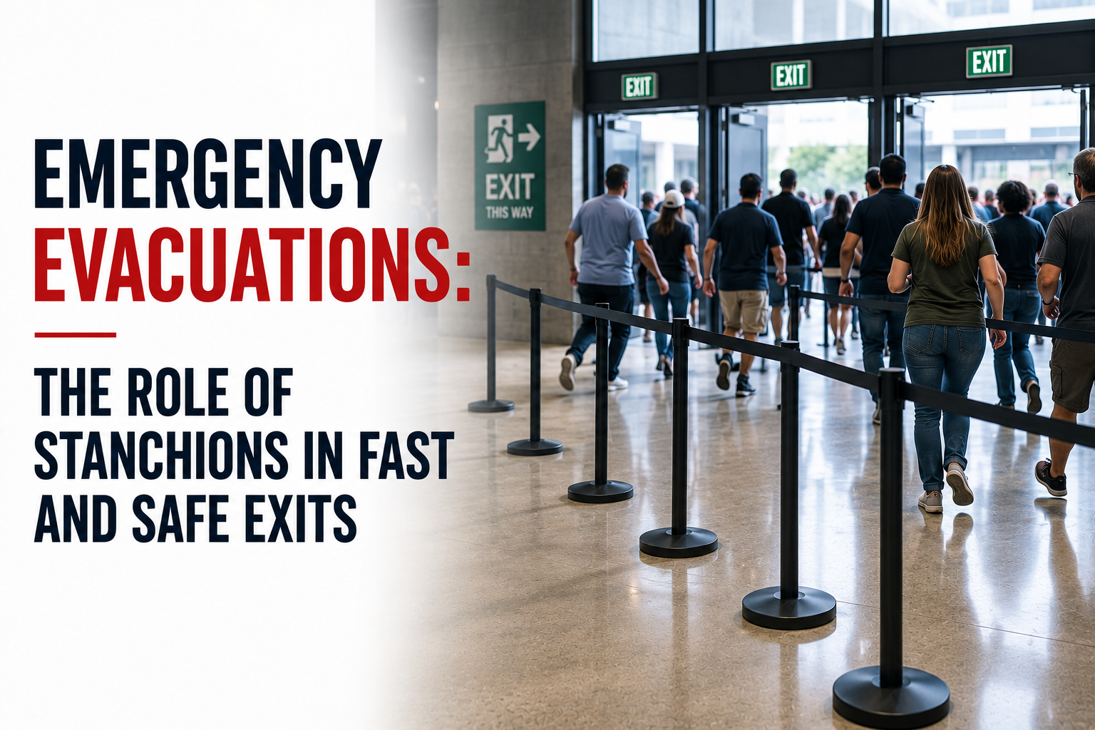 Emergency Evacuations: The Role of Stanchions in Fast and Safe Exits